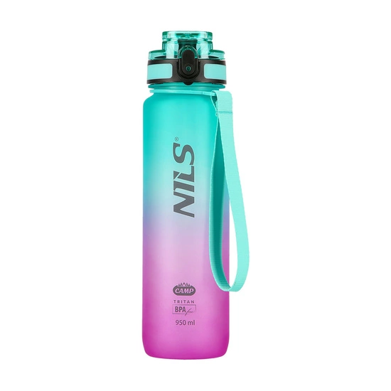 Butelka tritanowa NILS CAMP NCD04 950 ml zielono - różowa