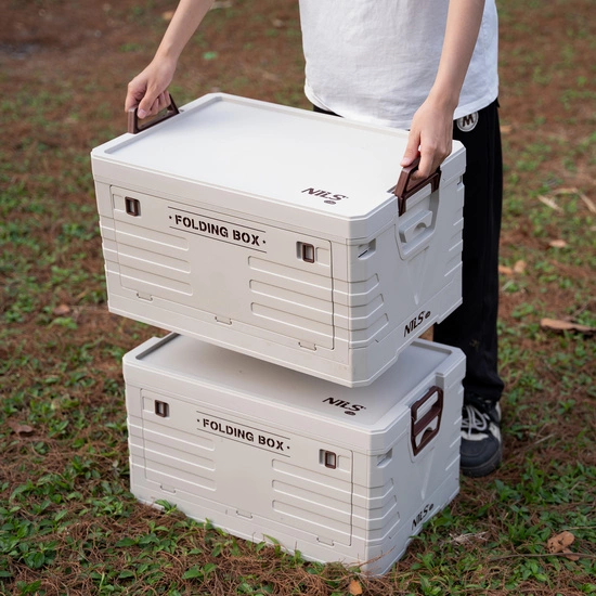 Składana skrzynia kempingowa z pokrywą NILS CAMP NCB4004 50L