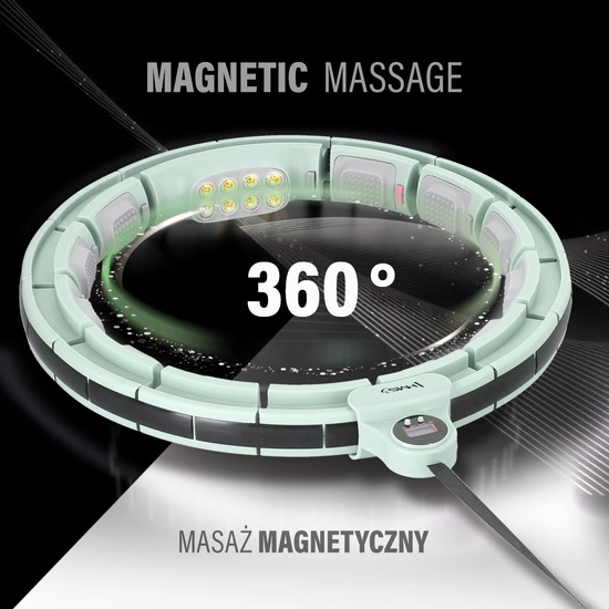 Hula hop z magnesami, obciążnikiem i licznikiem HMS HHM13 zielony