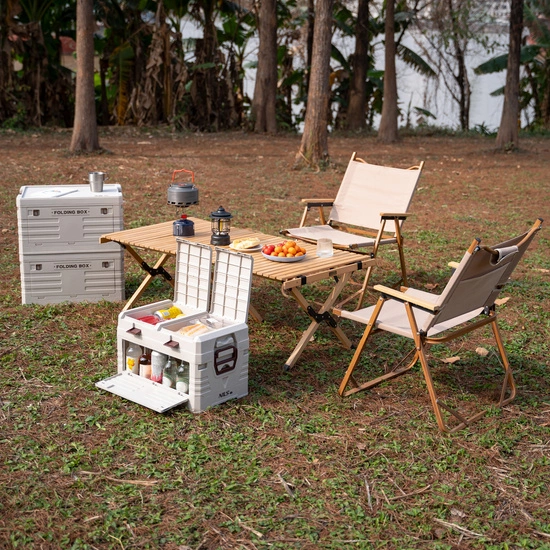 Składana skrzynia kempingowa z pokrywą NILS CAMP NCB4003 50L