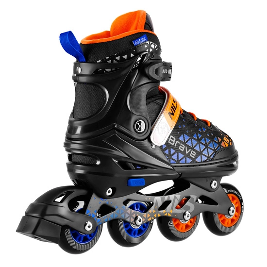 Łyżworolki dziecięce / młodzieżowe 4w1 NILS EXTREME NH18190A niebiesko / pomarańczowy