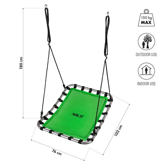Huśtawka bocianie gniazdo NILS NB5045 zielona