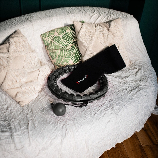 Hula hop z wypustkami, obciążnikiem i pasem HMS HHW12 + BR163 czarny