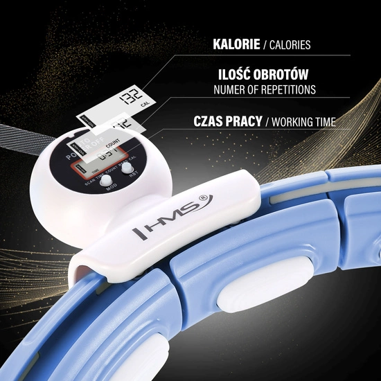 Hula hop z magnesem, obciążnikiem i licznikiem HMS HHM15 niebieski