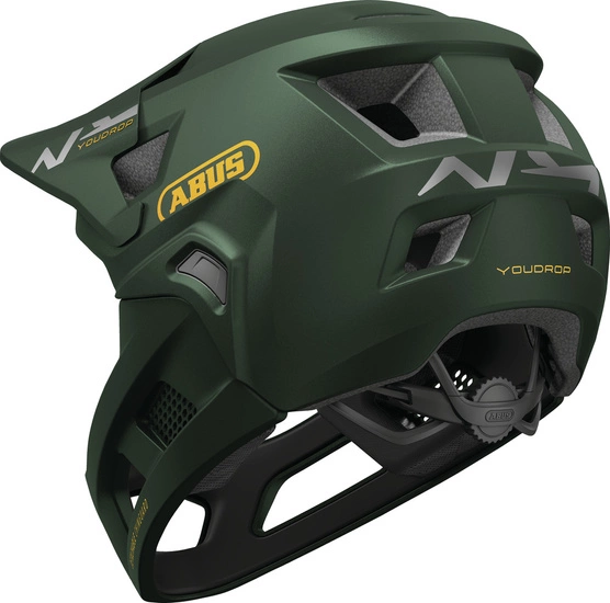 Kask rowerowy dziecięcy fullface ABUS YouDrop FF S moss green