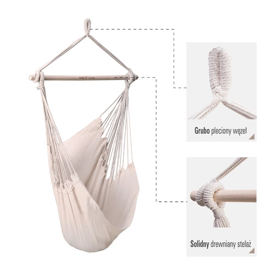 Krzesło brazylijskie NILS CAMP NC0033 beżowe