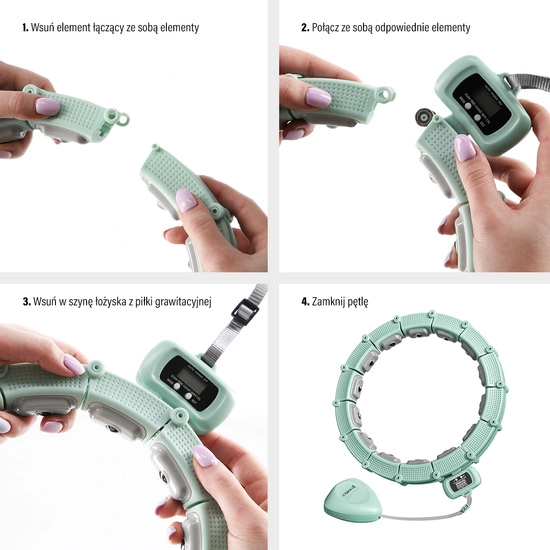 Hula hop magnetyczny z licznikiem i pasem HMS HHM14 green