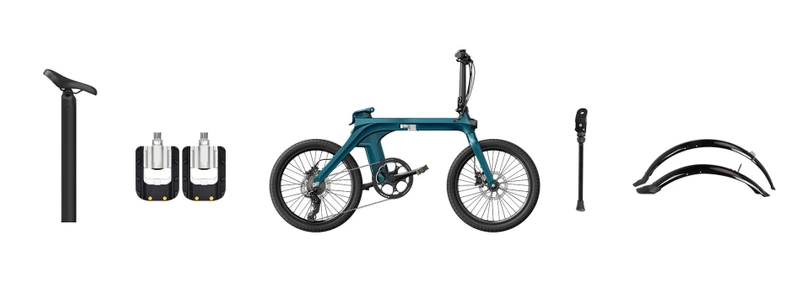 Rower elektryczny składany Fiido X 250W 2024 turkusowy