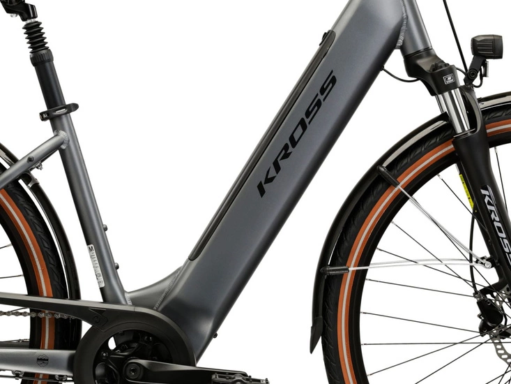 Rower elektryczny trekkingowy Kross Trans Hybrid 1.0 522 Wh 2025 szary