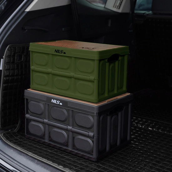 Składana skrzynia kempingowa z funkcją stołu NILS CAMP NCB4007 9L zielona