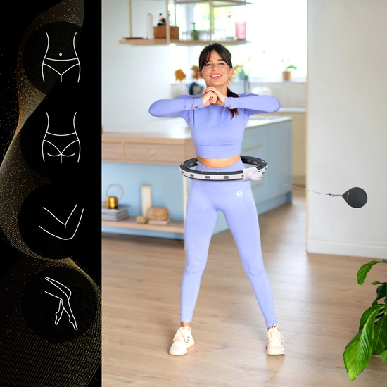 Hula hop z magnesem, obciążnikiem i licznikiem HMS HHM15 czarny