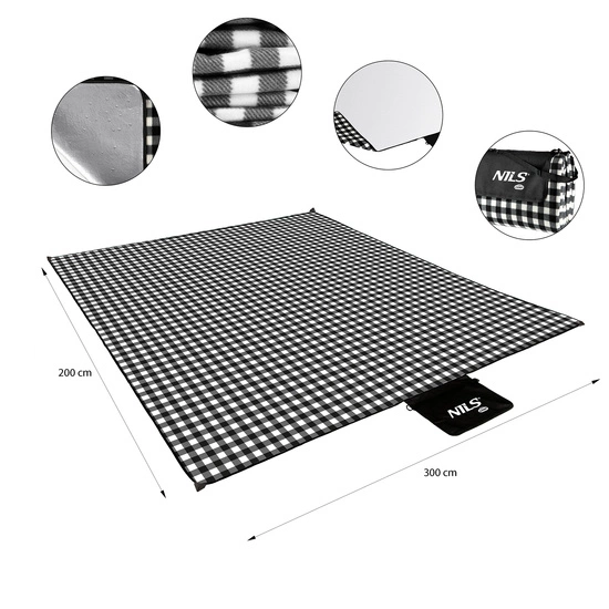 Koc piknikowy NILS CAMP NC2311 200 x 200 cm biało-czarny