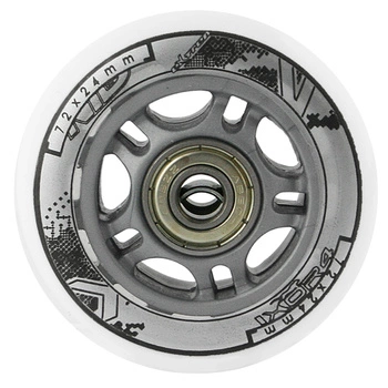 Zestaw kółek z łożyskami do rolek PU 72x24 82a + ABEC - 7 NILS EXTREME białe