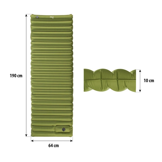 Mata samopompująca NILS CAMP NC4101 zielona z wbudowaną pompką