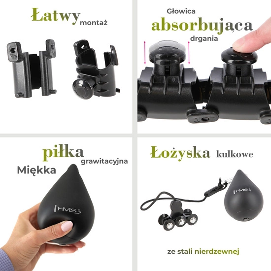 Hula hop z wypustkami, obciążnikiem i pasem HMS HHW12 + BR163 czarny