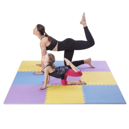 Mata puzzle ONE FITNESS MP10 MULTIPACK 10 mm żółto - niebiesko - fioletowy