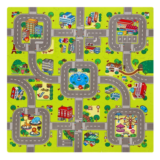 Mata dziecięca NILS FUN MD02 Puzzle cars