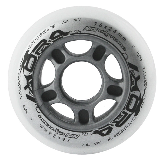 Zestaw kółek do rolek NILS EXTREME PU 76 x 24 białe