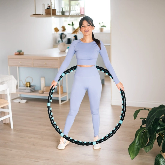 Hula hop masujący z magnesami HMS HHP006 98cm czarny / niebieski