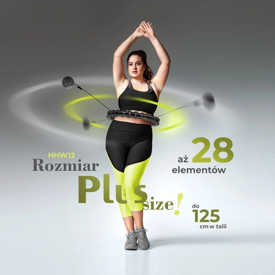 Hula hop z wypustkami, obciążnikiem i pasem HMS HHW12 + BR163 czarny