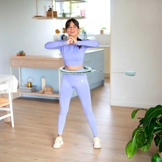 Hula hop z magnesami, obciążnikiem i licznikiem HMS HHM14 zielony