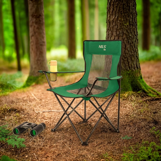 Krzesło turystyczne NILS CAMP NC3302 zielono-czarny