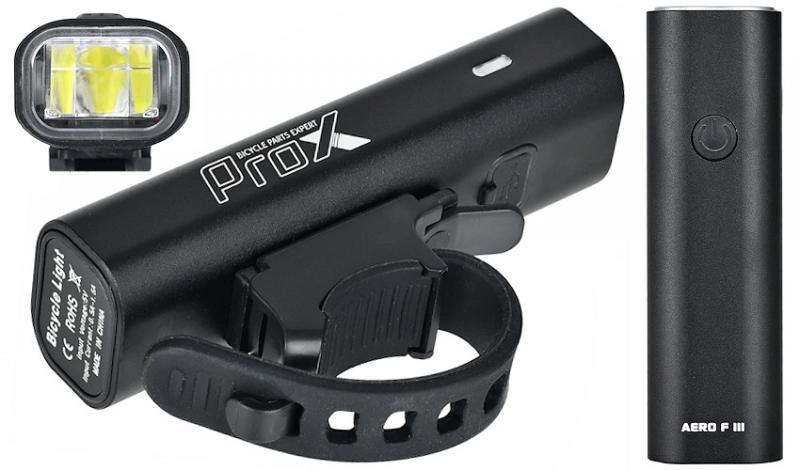 Zestaw lampek rowerowych Prox Aero III Set 400 lm + Apus 40 lm