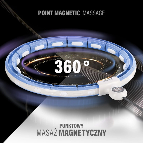 Hula hop z magnesem, obciążnikiem i licznikiem HMS HHM15 niebieski