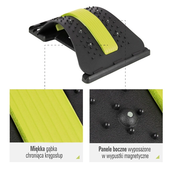Przyrząd do rozciągania pleców z magnesami HMS PRP02 zielony