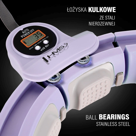Hula hop z magnesami, obciążnikiem i licznikiem HMS HHM13 fioletowy