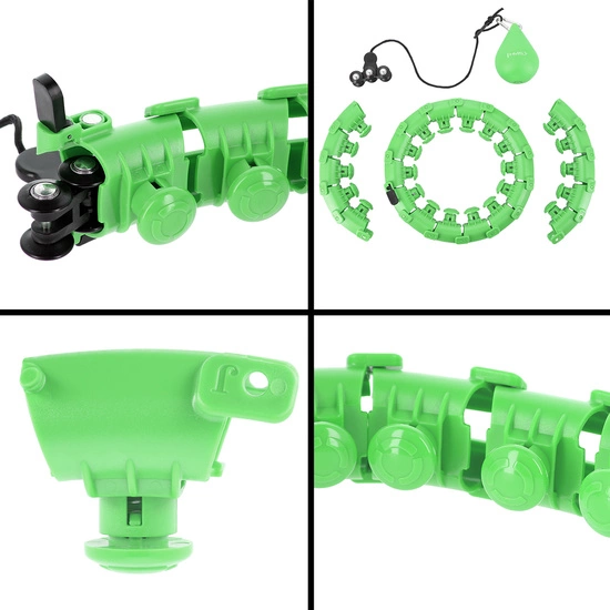 Hula hop z wypustkami, obciążnikiem i pasem HMS HHW01 green