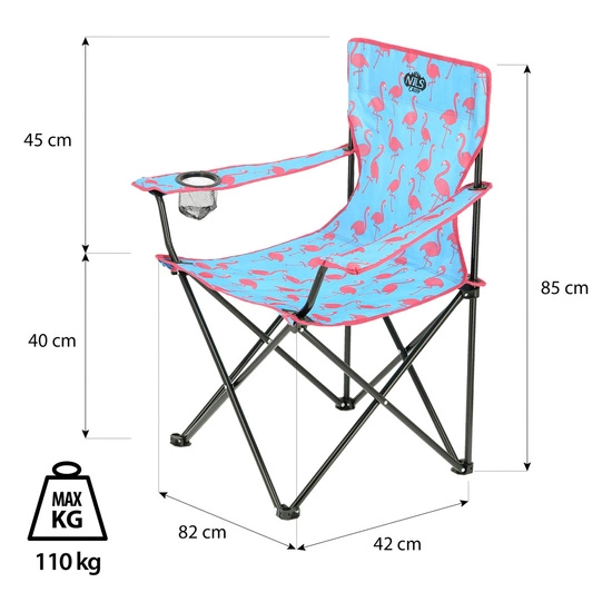 Krzesło turystyczne składane NILS CAMP NC3045 flamingi