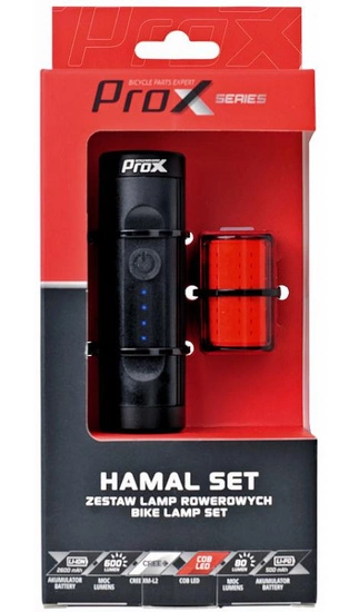 Zestaw lampek rowerowych Prox Hamal 600 lm Zeta S 80 lm
