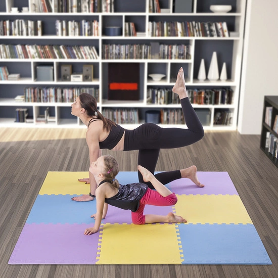 Mata puzzle ONE FITNESS MP10 MULTIPACK 10 mm żółto - niebiesko - fioletowy