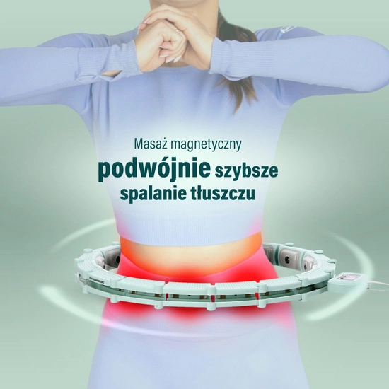 Hula hop magnetyczny z licznikiem i pasem HMS HHM14 green