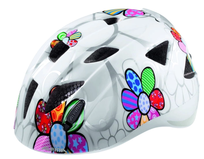 Kask rowerowy dziecięcy Alpina Ximo Flash white flowers