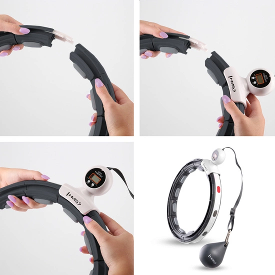 Hula hop z magnesem, obciążnikiem i licznikiem HMS HHM15 czarny