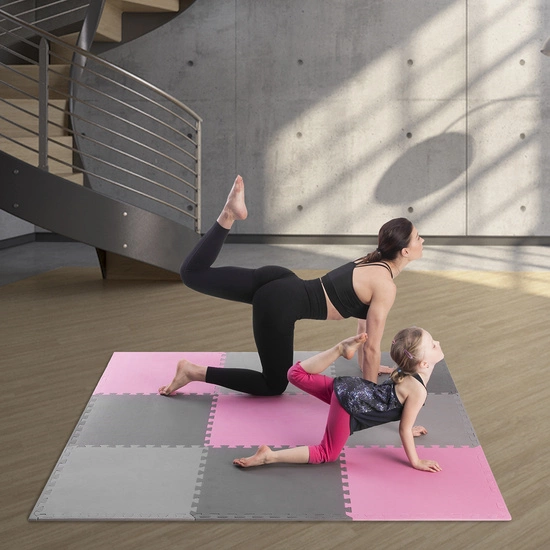 Mata puzzle ONE FITNESS MP10 MULTIPACK 10 mm różowo - szara