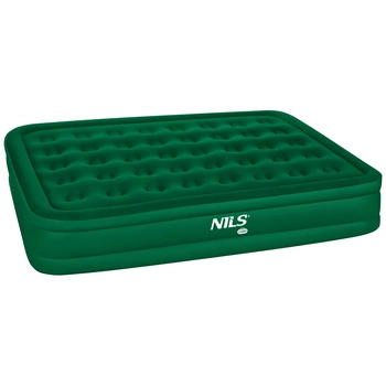 Materac dwuosobowy z pompką elektryczną king size NILS CAMP NC2808 King size 200 × 145 × 35 cm zielony