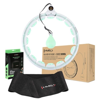 Zestaw hula hop z piłką grawitacyjną, licznikiem i pasem wyszczuplającym HMS HHW06 + BR163 black green