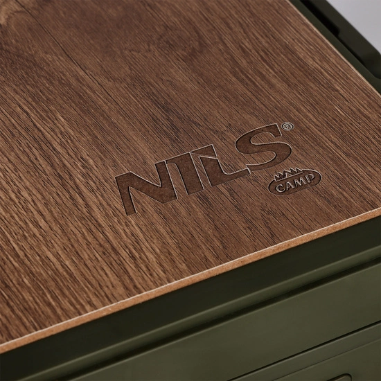 Składana skrzynia kempingowa z funkcją stołu NILS CAMP NCB4002 32L zielona