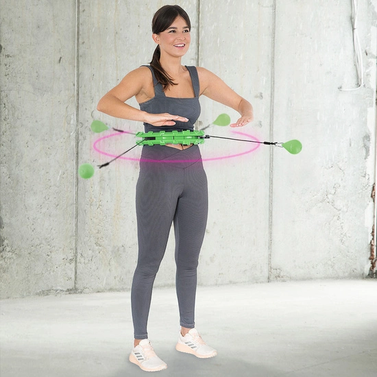 Hula hop z wypustkami, obciążnikiem i pasem HMS HHW01 green