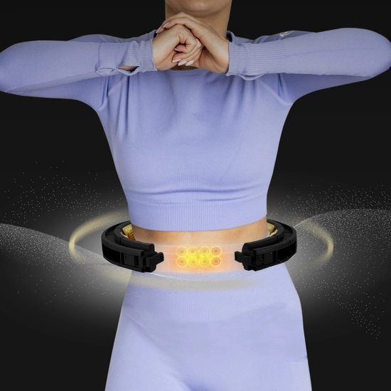 Zestaw hula hop magnetyczny z licznikiem + pas wyszczuplający HMS HHM13 black gold