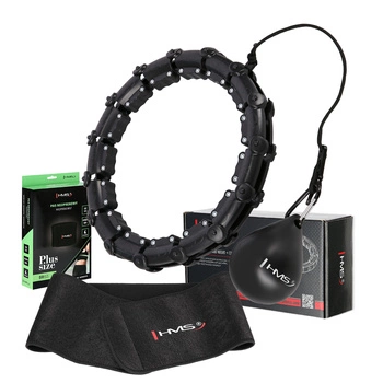 Hula hop z wypustkami, obciążnikiem i pasem HMS HHW11 + BR163 czarny