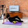 Mata fitness klubowa z otworami HMS PREMIUM MFK07 fioletowo - czarna