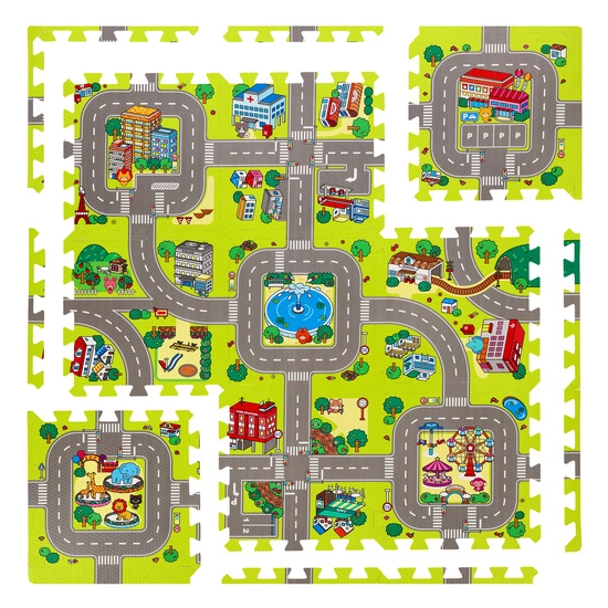 Mata dziecięca NILS FUN MD02 Puzzle cars