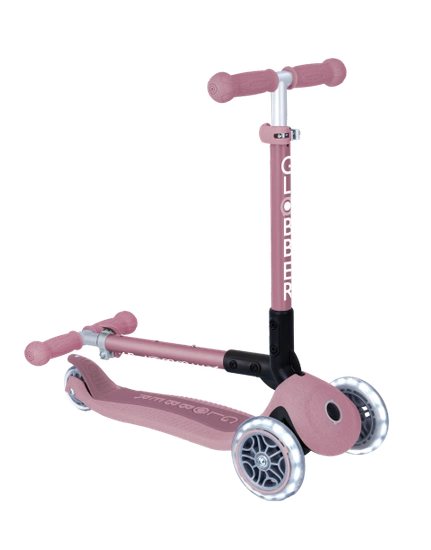 Hulajnoga dziecięca Globber Junior Foldable Lights Eco jagodowa