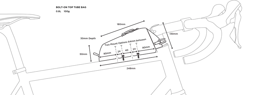Torba rowerowa na ramę Restrap Bolt-on Top Tube Bag 0.8L